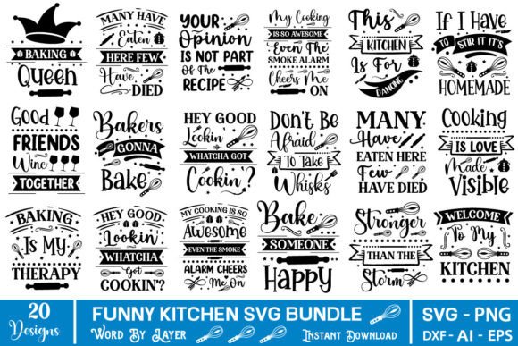 Fun Kitchen SVG for Graphics and Crafts