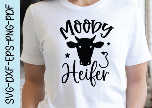 Moody Heifer Graphics for Crafts