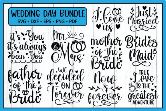 Wedding Svg Quotes Bundle Graphics for Crafts